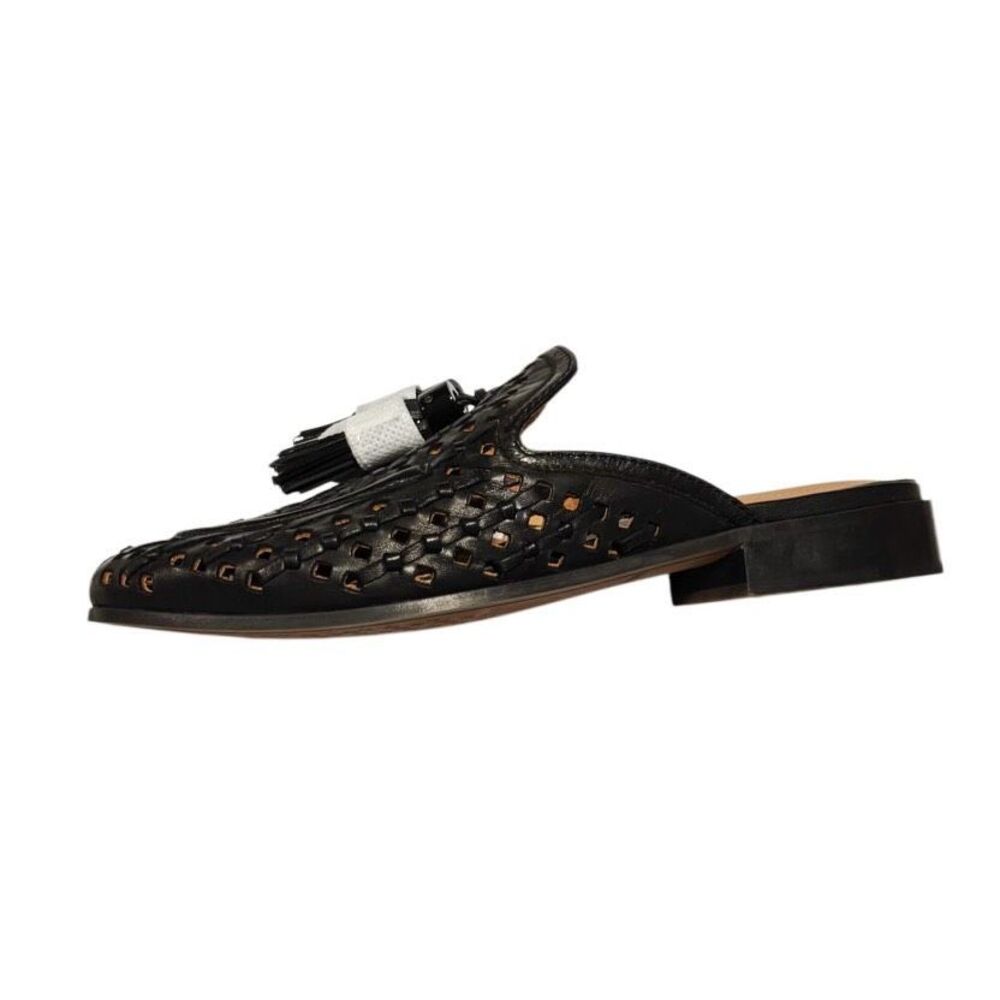 Johnston & Murphy Women's Ali Woven Tassel Mule Black in Size 6 - Picture 7 of 10